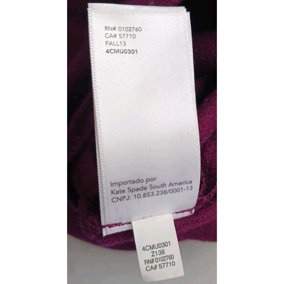 Kate Spade Saturday plum twist back v neck jumpsuit wool blend pocket Size 4 NWT - Picture 10 of 11